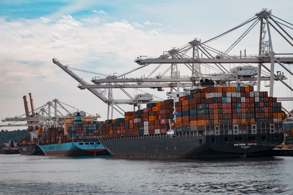 Container ship calling at the Port of Singapore